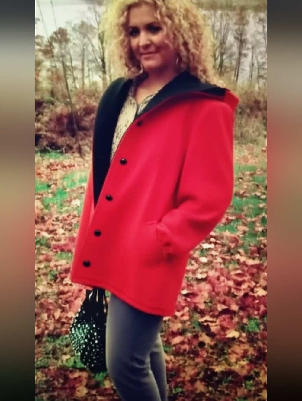 Polar Fleece Red And Blackk jacketed with hood size L black at end of sleeves🌹